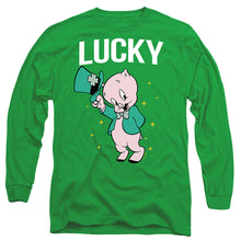 Load image into Gallery viewer, Looney Tunes Porky Pig St. Patrick&#39;S Lucky Mens Long Sleeve Shirt Kelly Green Officially Licensed
