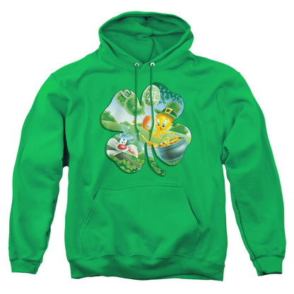 Looney Tunes Tweety Shamrock Mens Hoodie Kelly Green