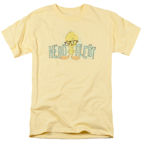 Looney Tunes Nerd Alert Mens T Shirt Banana