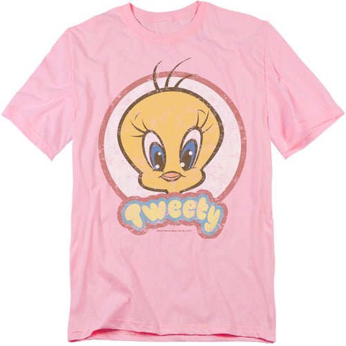 Looney Tunes Retro Tweety Mens T Shirt Pink