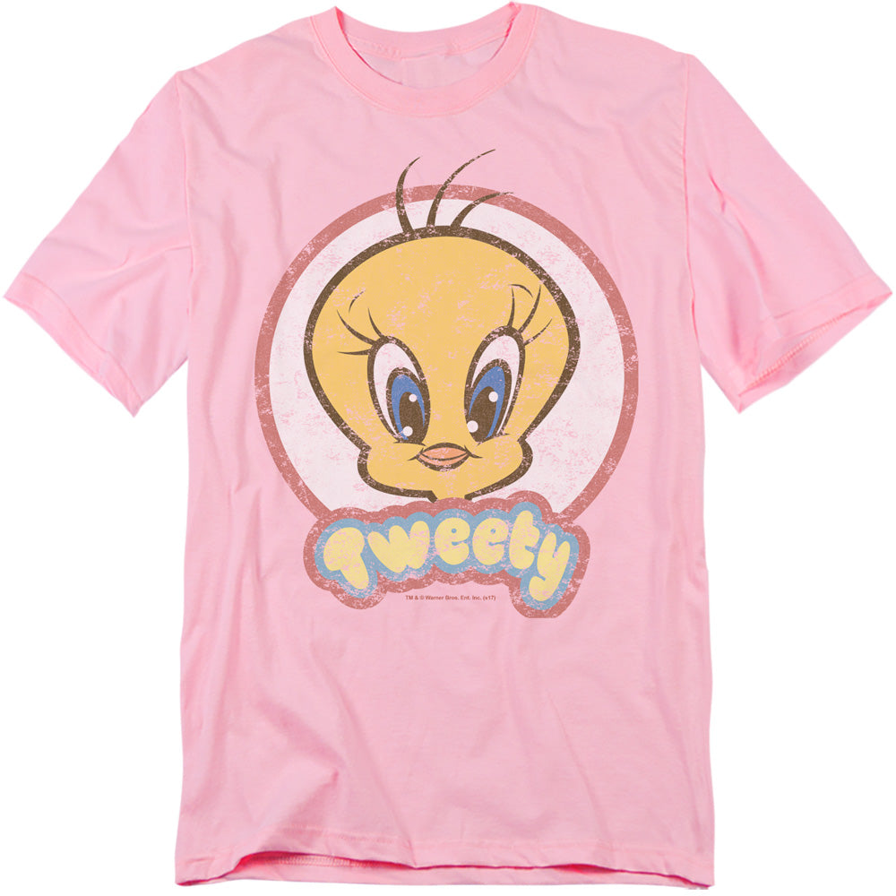 Looney Tunes Retro Tweety Mens T Shirt Pink