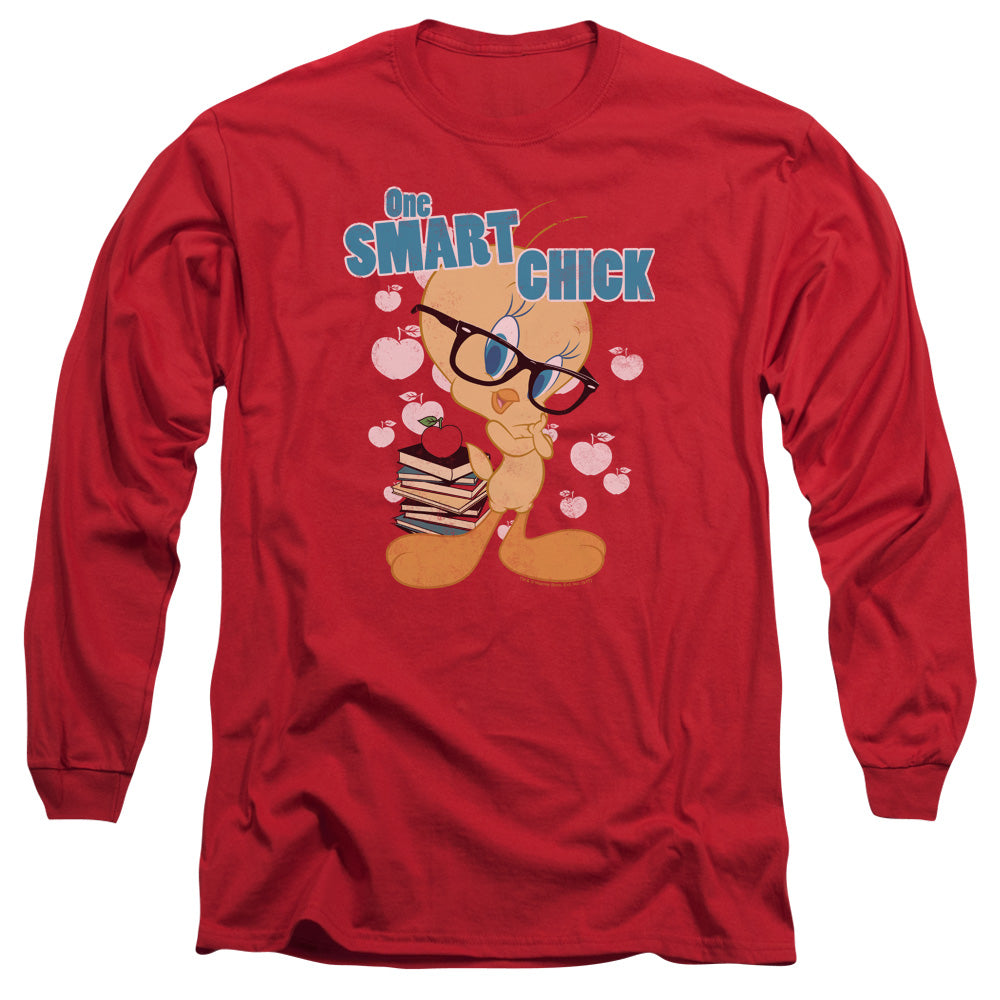 Looney Tunes One Art Chick Mens Long Sleeve Shirt Red
