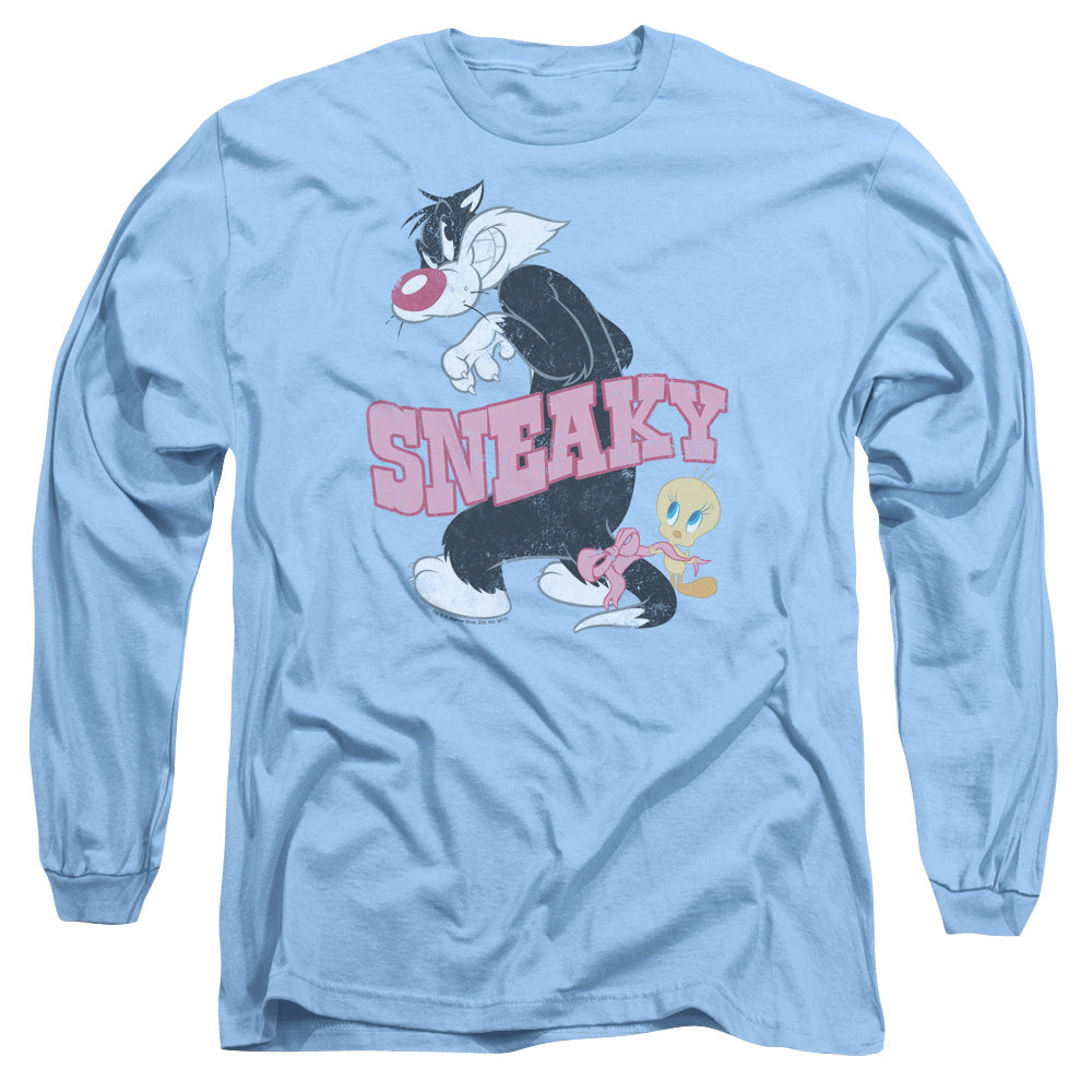 Looney Tunes Sneaky Mens Long Sleeve Shirt Carolina Blue Officially Licensed
