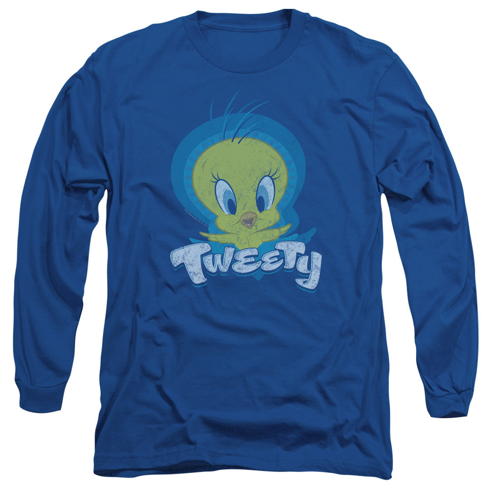 Looney Tunes Tweety Swirl Mens Long Sleeve Shirt Royal Blue