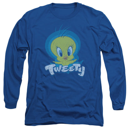 Looney Tunes Tweety Swirl Mens Long Sleeve Shirt Royal Blue