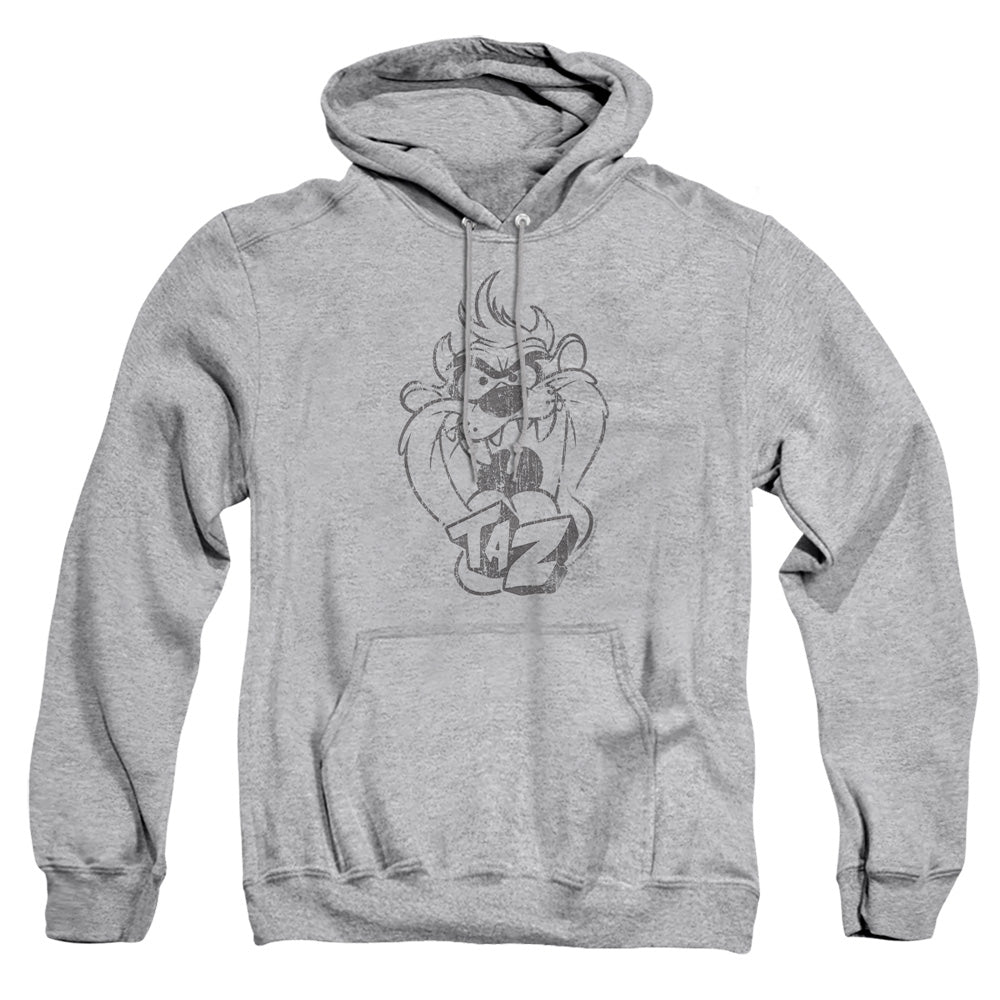 Looney Tunes Faded Taz Mens Hoodie Athletic Heather