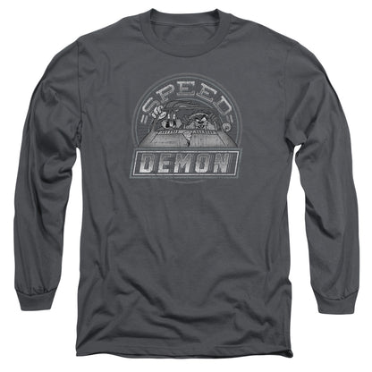 Looney Tunes Speed Demon Mens Long Sleeve Shirt Charcoal Officially Licensed