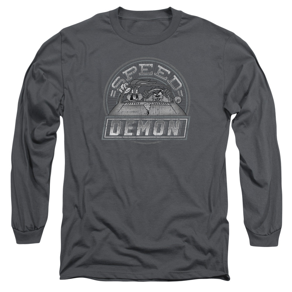 Looney Tunes Speed Demon Mens Long Sleeve Shirt Charcoal