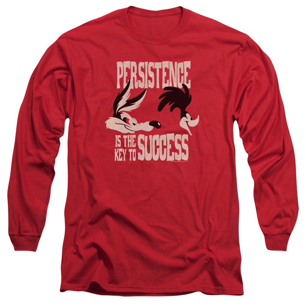 Looney Tunes Persistence Mens Long Sleeve Shirt Red Officially Licensed