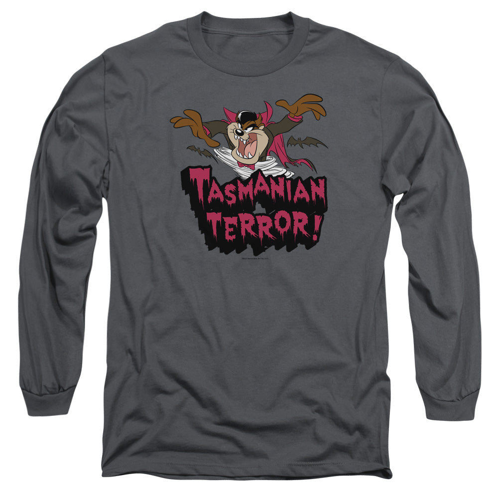 Looney Tunes Taz Terror Mens Long Sleeve Shirt Charcoal Officially Licensed