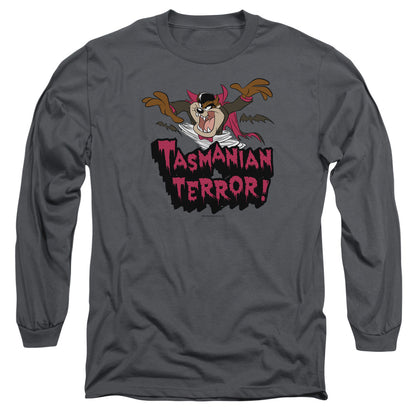Looney Tunes Taz Terror Mens Long Sleeve Shirt Charcoal Officially Licensed