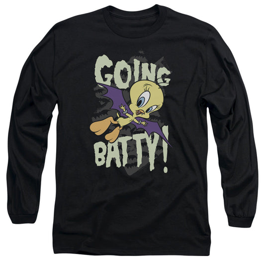 Looney Tunes Going Batty Mens Long Sleeve Shirt Black