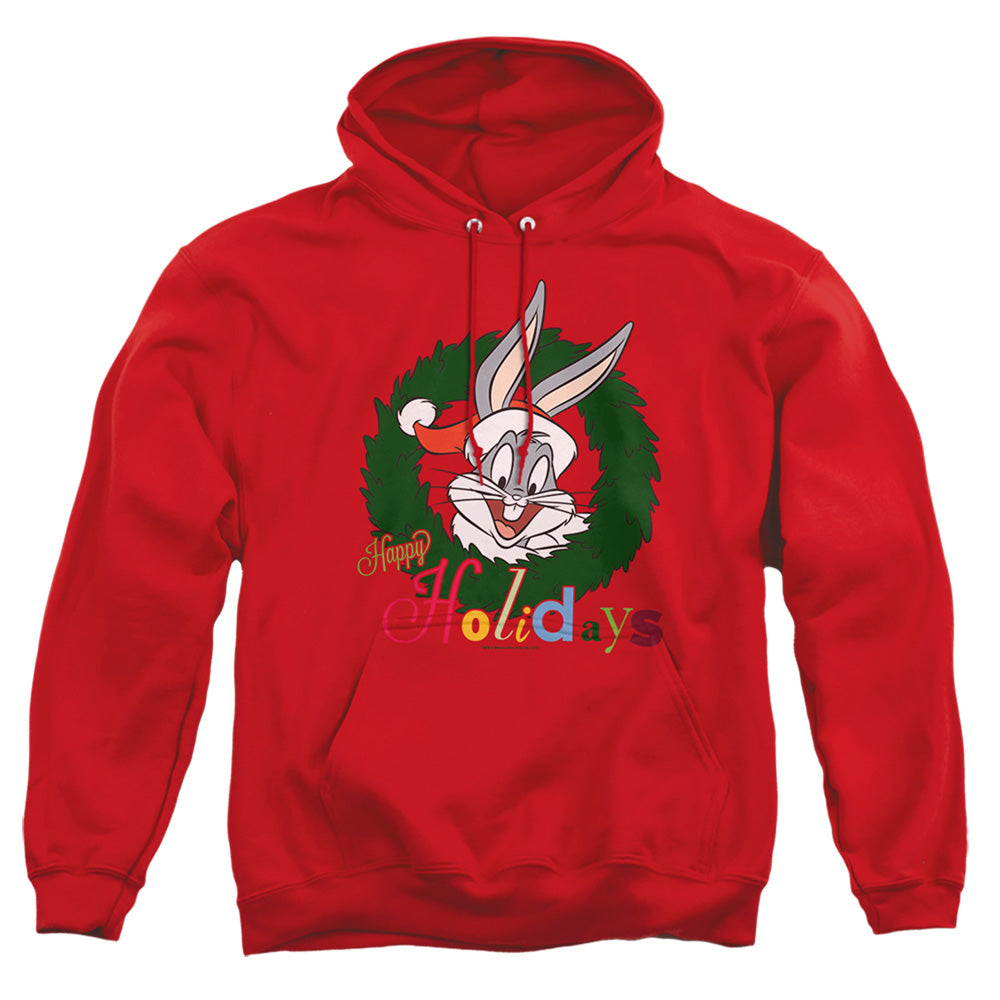 Looney Tunes Holiday Bunny Mens Hoodie Red