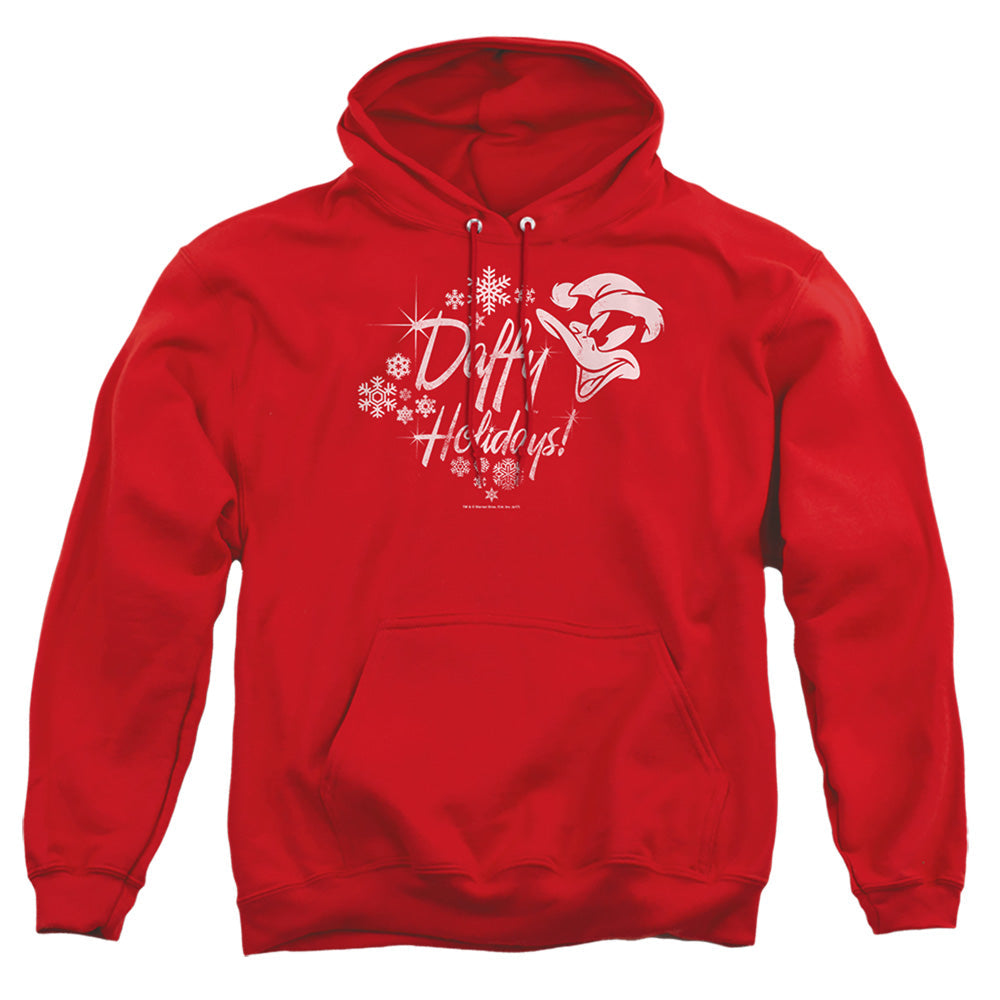 Looney Tunes Daffy Holidays Mens Hoodie Red
