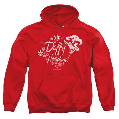 Looney Tunes Daffy Holidays Mens Hoodie Red