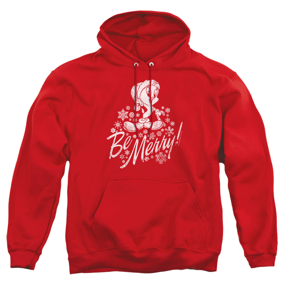 Looney Tunes Merry Tweety Mens Hoodie Red