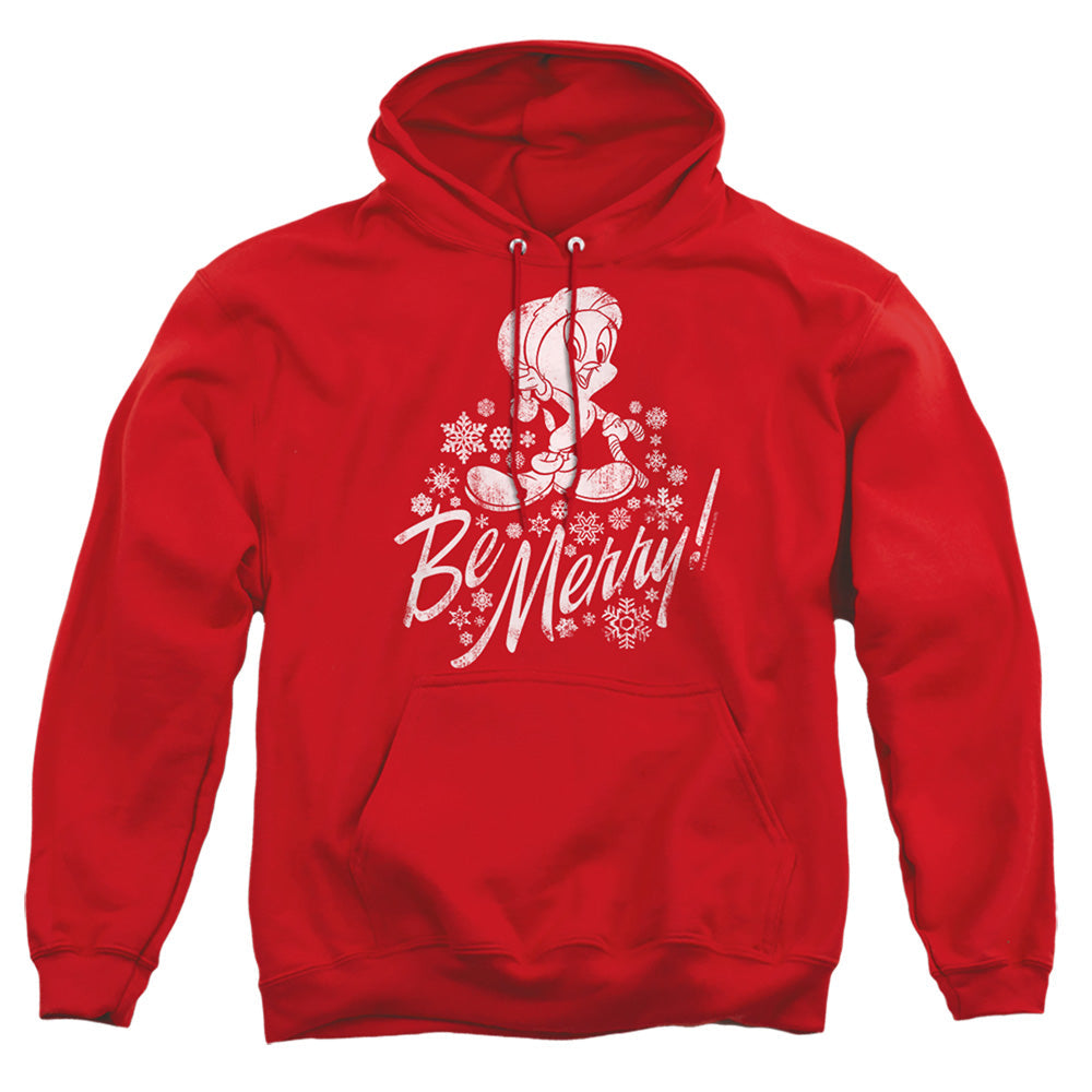 Looney Tunes Merry Tweety Mens Hoodie Red