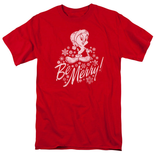 Looney Tunes Merry Tweety Mens T Shirt Red
