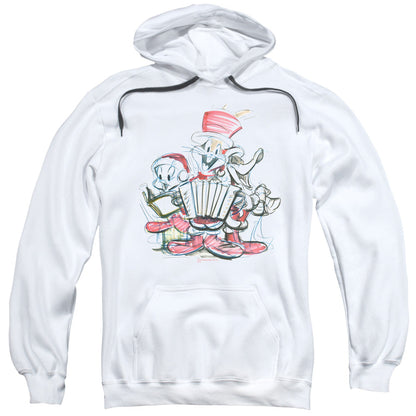Looney Tunes Holiday Sketch Mens Hoodie White