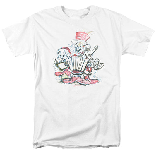 Looney Tunes Holiday Sketch Mens T Shirt White