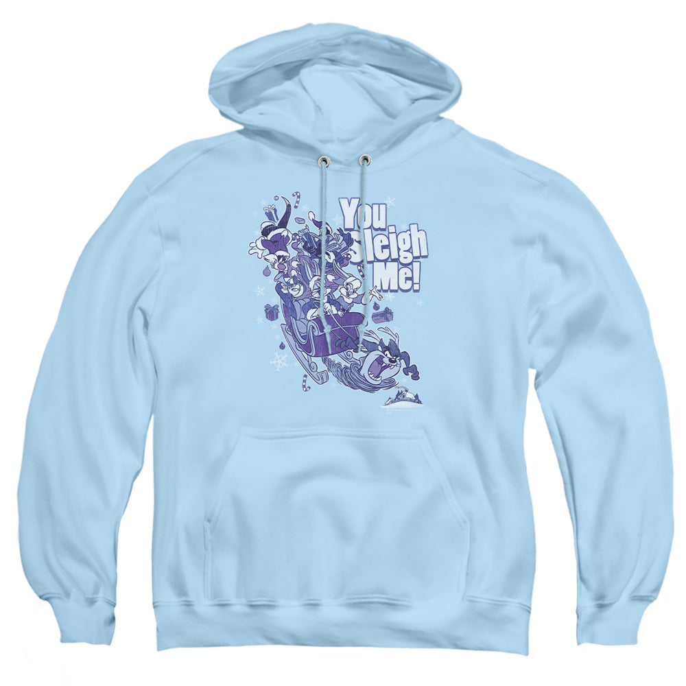 Looney Tunes You Sleigh Me Mens Hoodie Light Blue