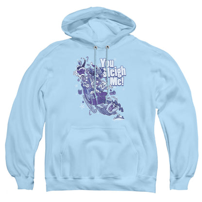 Looney Tunes You Sleigh Me Mens Hoodie Light Blue
