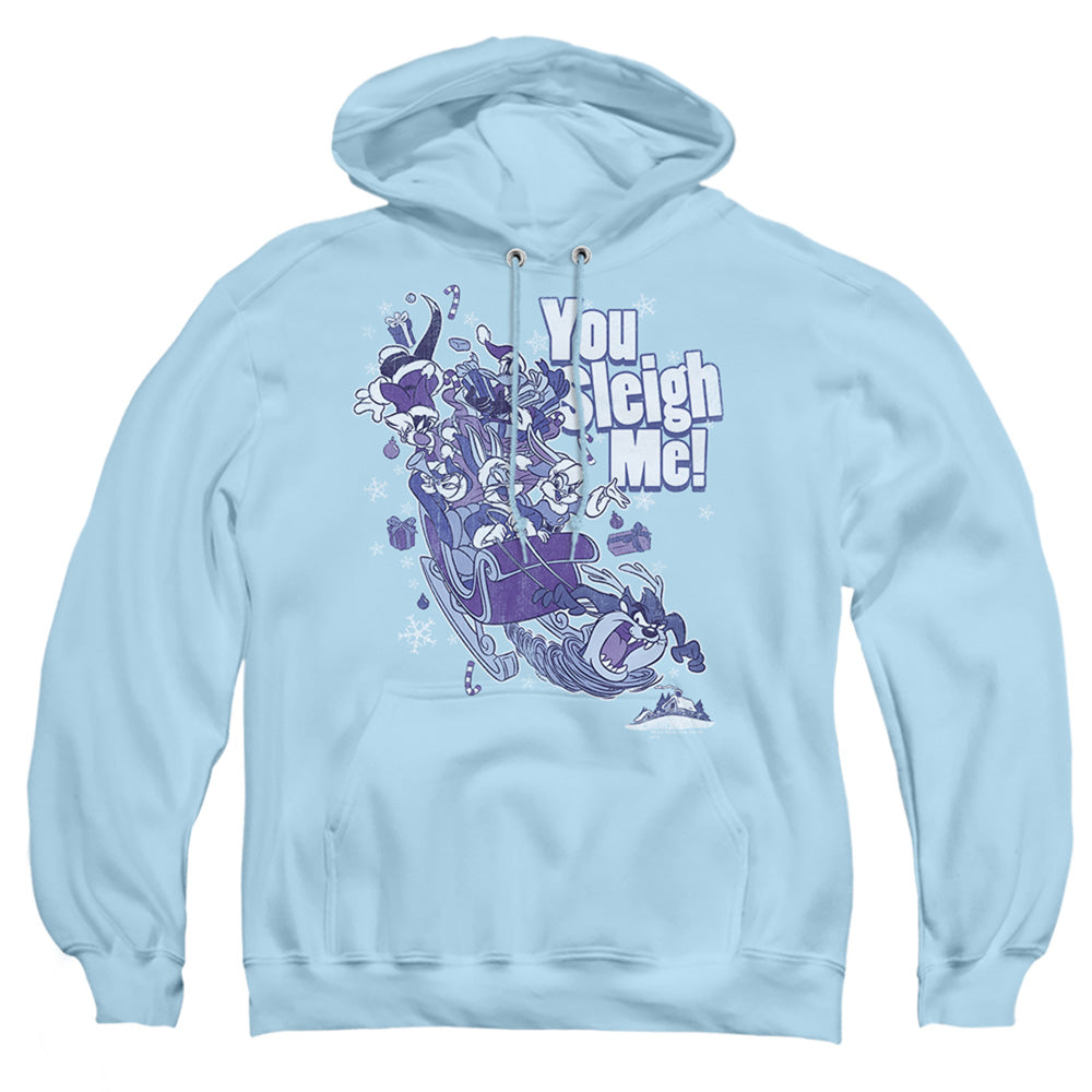 Looney Tunes You Sleigh Me Mens Hoodie Light Blue