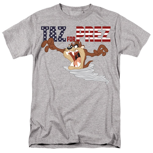 Looney Tunes Taz For Prez 3 Mens T Shirt Athletic Heather