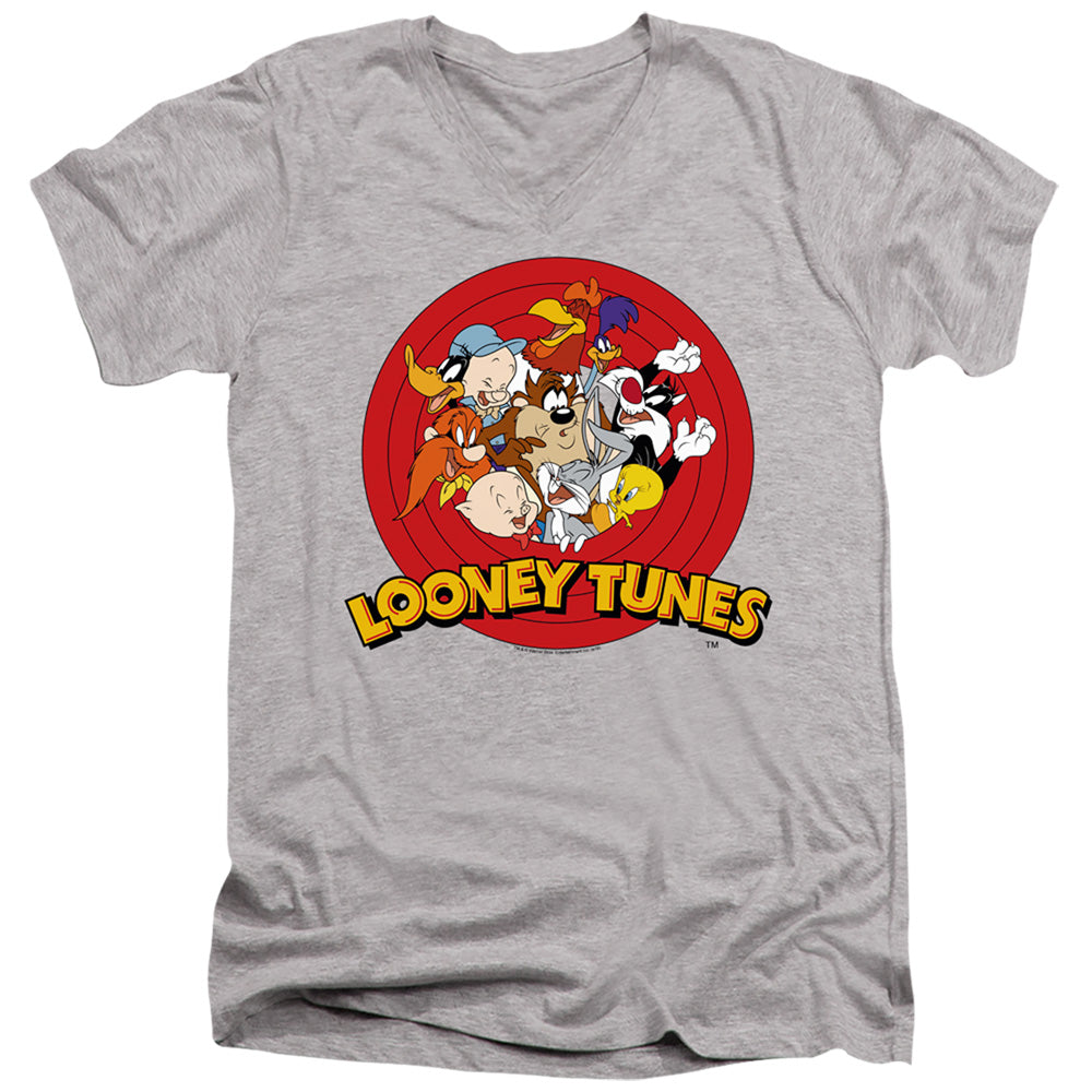 Looney Tunes Group Mens Slim Fit V-Neck T Shirt Athletic Heather