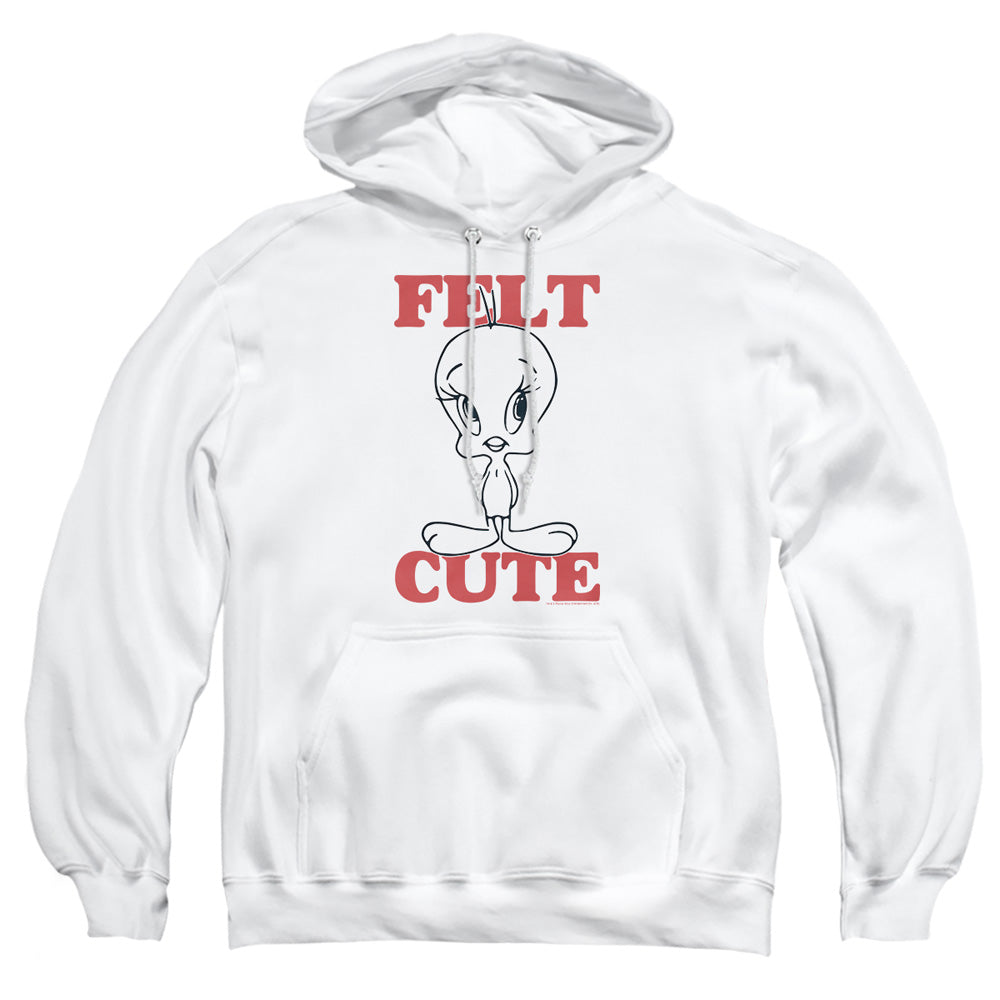 Looney Tunes Felt Cute Mens Hoodie White