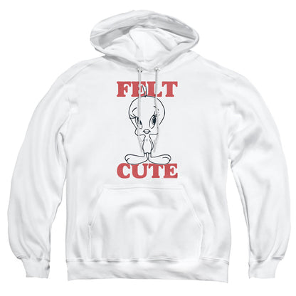 Looney Tunes Felt Cute Mens Hoodie White