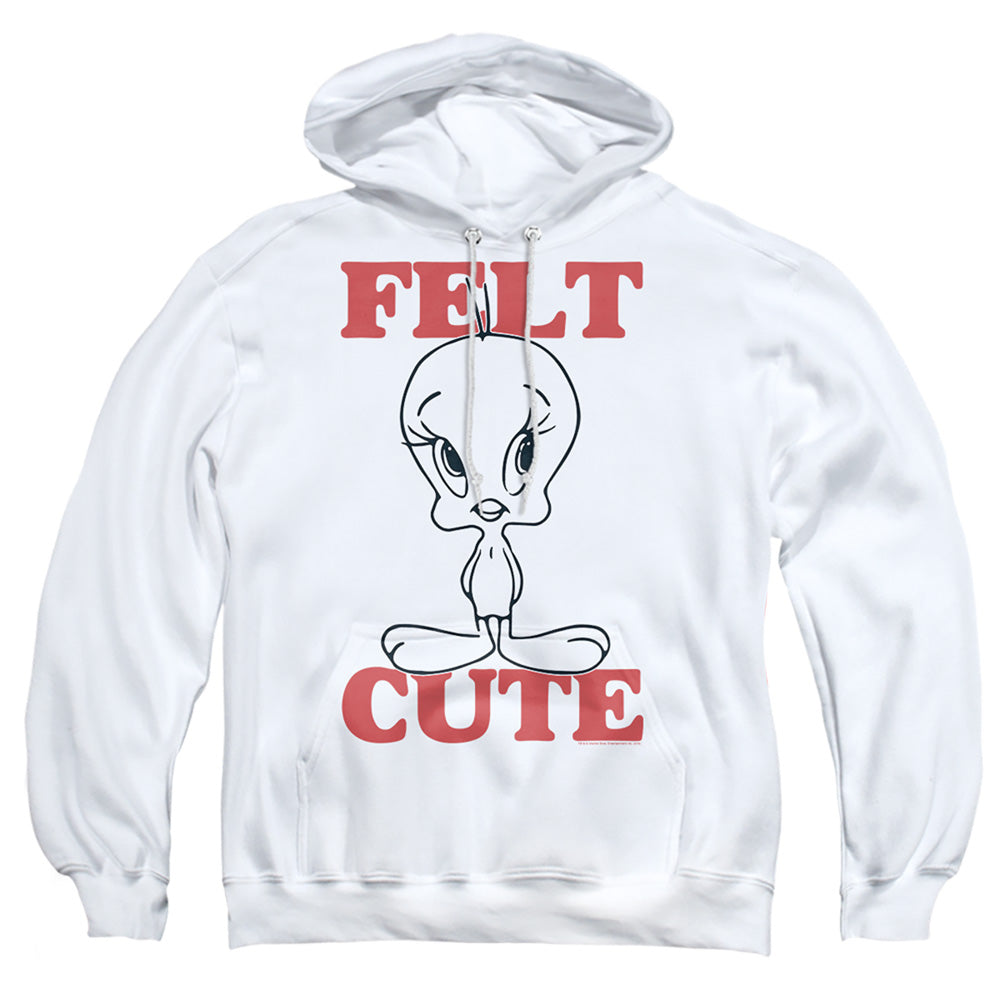 Looney Tunes Felt Cute Mens Hoodie White