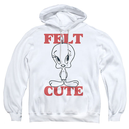 Looney Tunes Felt Cute Mens Hoodie White