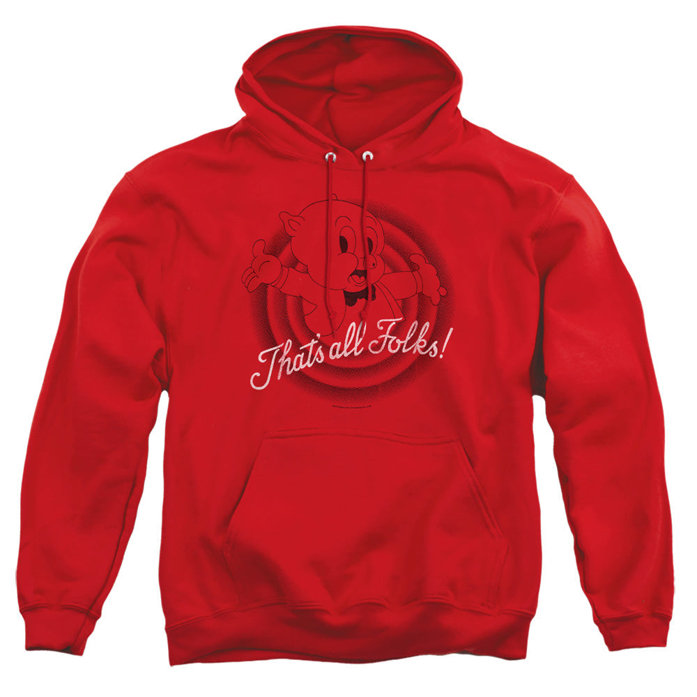 Looney Tunes Thats All Folks Mens Hoodie Red