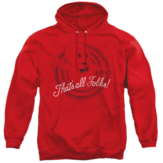 Looney Tunes Thats All Folks Mens Hoodie Red