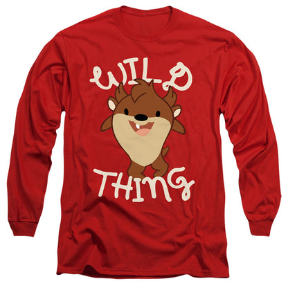 Looney Tunes Wild Thing Kid Mens Long Sleeve Shirt Red Officially Licensed