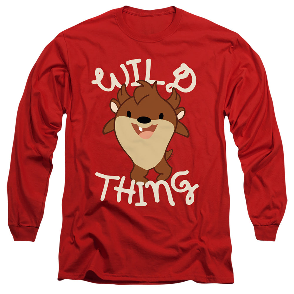 Looney Tunes Wild Thing Kid Mens Long Sleeve Shirt Red Officially Licensed