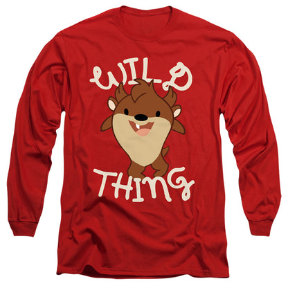 Looney Tunes Wild Thing Kid Mens Long Sleeve Shirt Red Officially Licensed