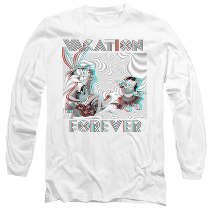 Looney Tunes Vacation Forever Mens Long Sleeve Shirt White Officially Licensed