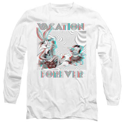 Looney Tunes Vacation Forever Mens Long Sleeve Shirt White Officially Licensed