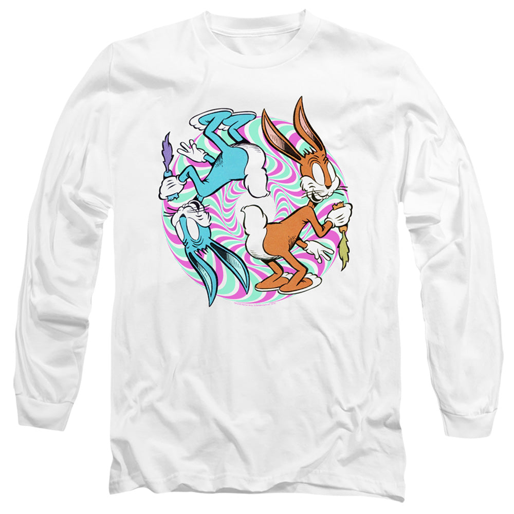 Looney Tunes Wacky Wabbit Mens Long Sleeve Shirt White