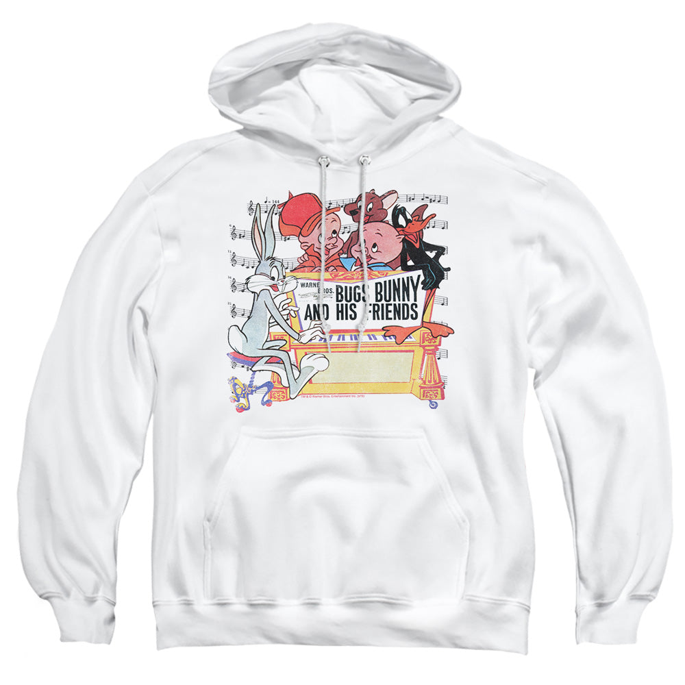 Looney Tunes Bugs And Friends Mens Hoodie White