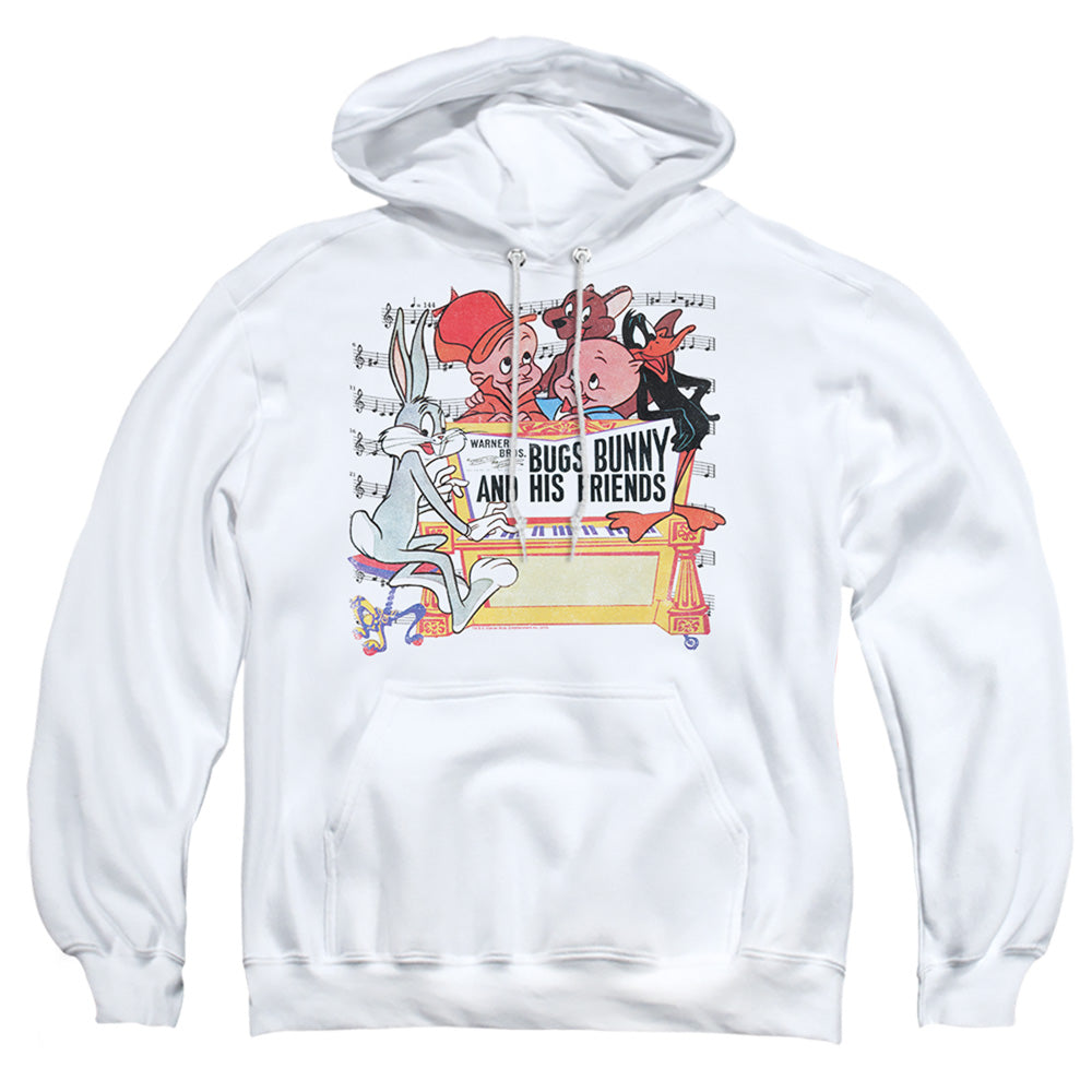 Looney Tunes Bugs And Friends Mens Hoodie White
