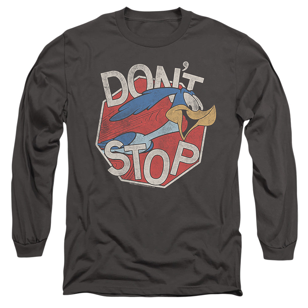 Looney Tunes Dont Stop Mens Long Sleeve Shirt Charcoal Officially Licensed