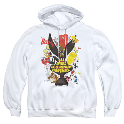 Looney Tunes Cereal Mens Hoodie White