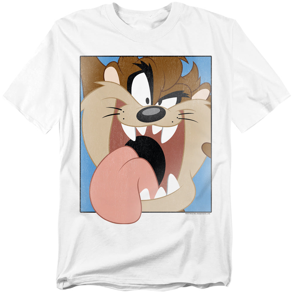 Looney Tunes Taz Closeup Mens T Shirt Cream