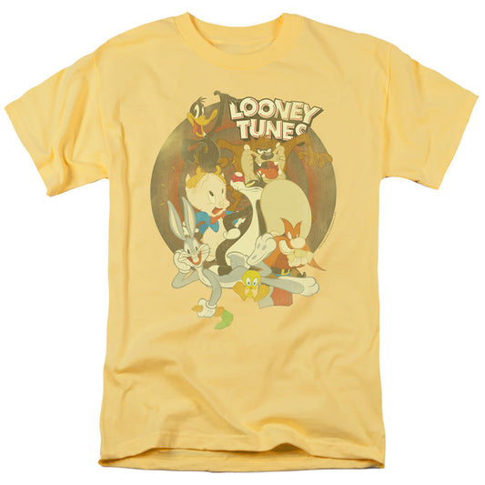 Looney Tunes Gangs All Here Mens T Shirt Yellow