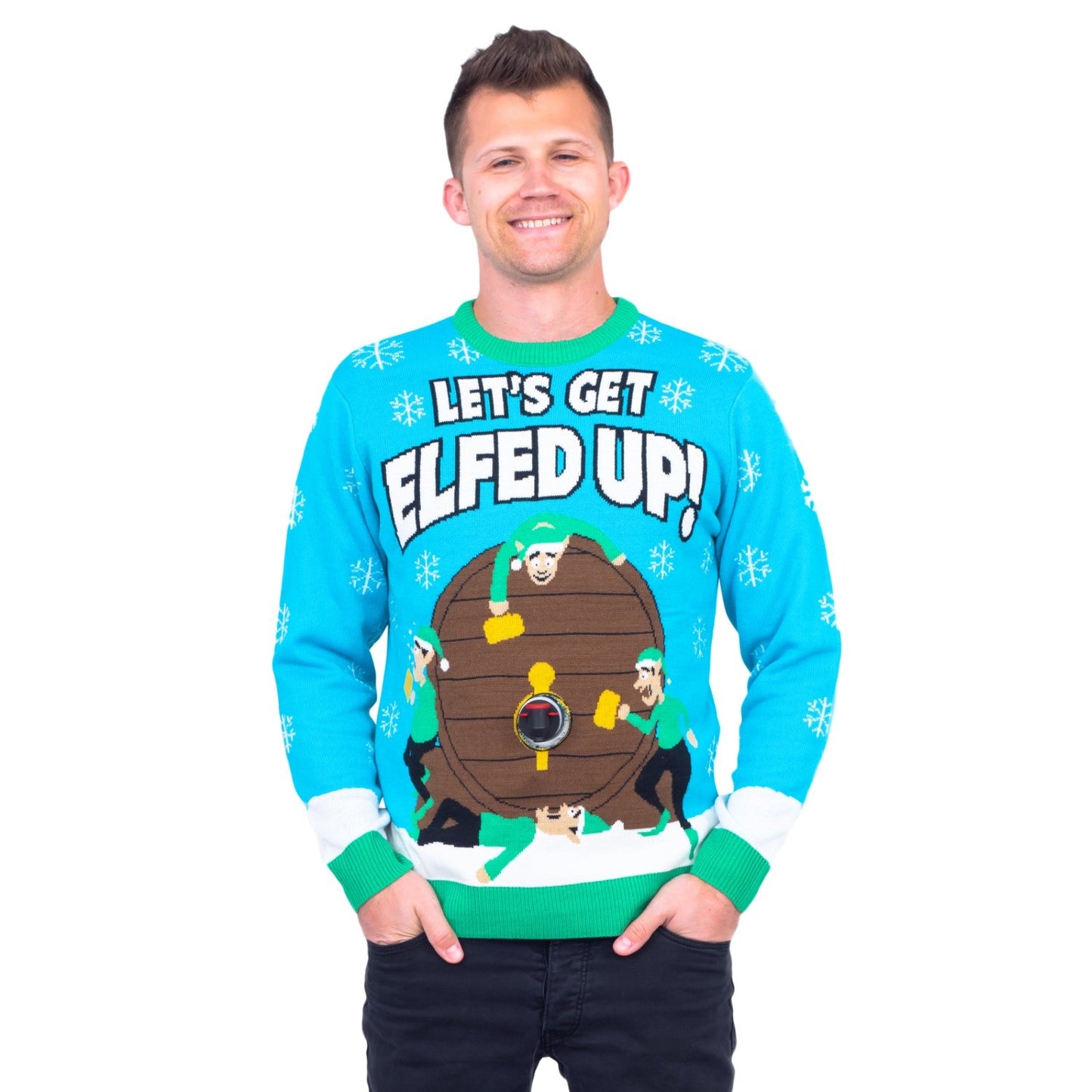 Let's Get Elfed Up Funny Ugly Christmas Sweater