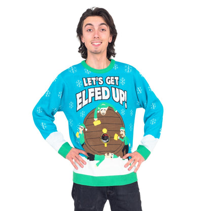 Let's Get Elfed Up Funny Ugly Christmas Sweater