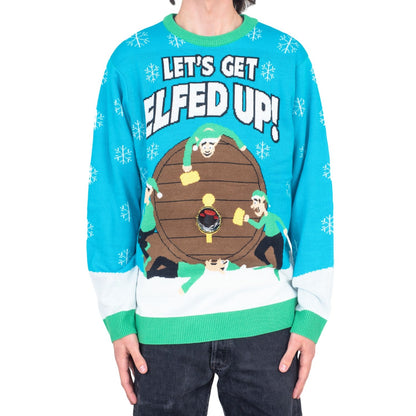 Let's Get Elfed Up Funny Ugly Christmas Sweater